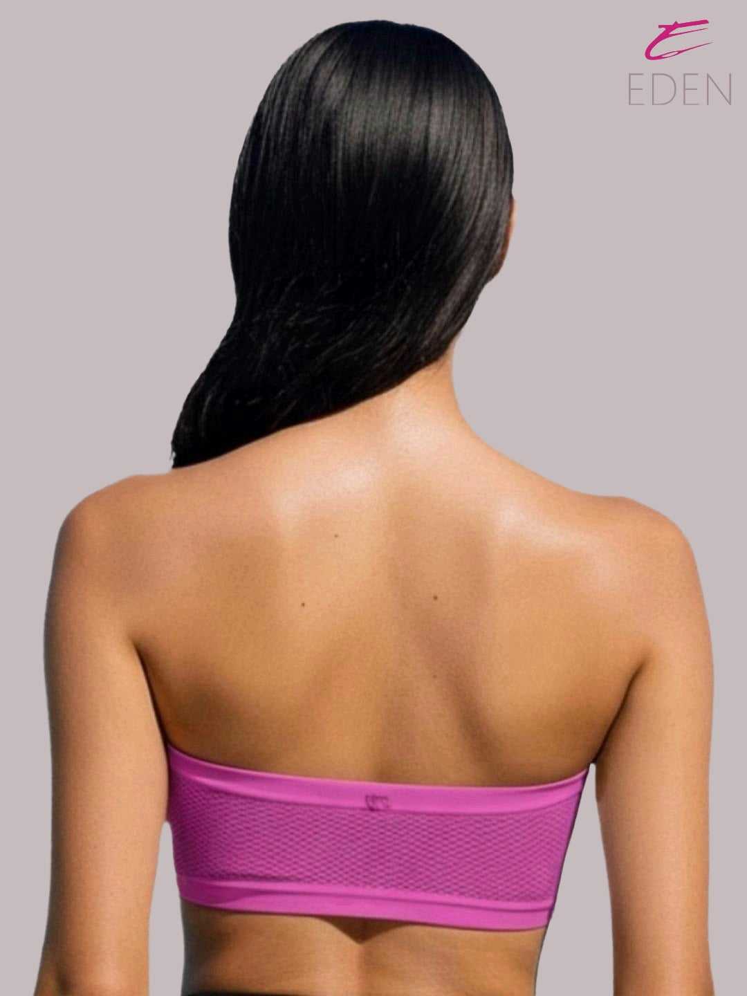 Non Padded, Non-Wired, Simply Soft, Strapless , Seamless, Bandeau Bra ,Slip On ,Nylon,Magenta