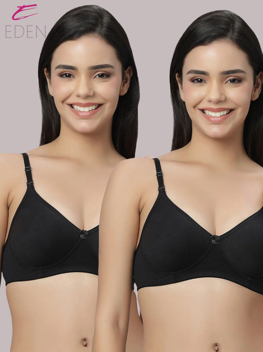 Lightly Padded, Non-Wired ,Simply Soft, T-Shirt Bra,Black
