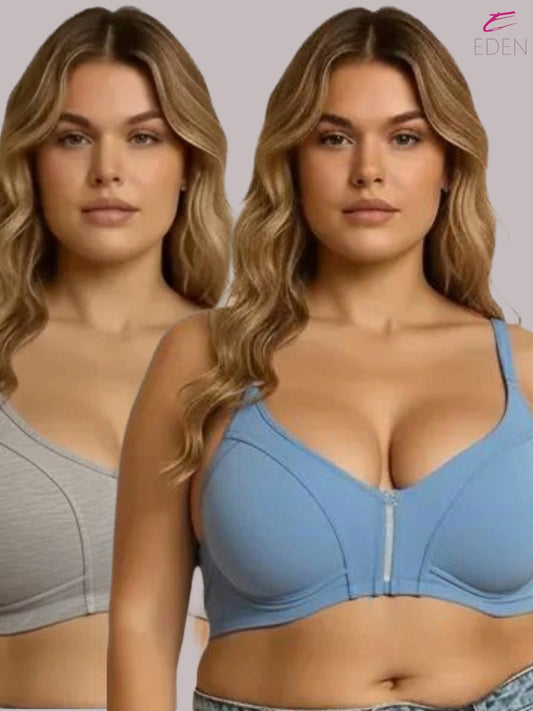 Eden,Plus Size ,Minimizer Bra ,Full Coverage ,Nonwired, Non Padded ,super support ,lacy bra,Mgrey-Icyblue