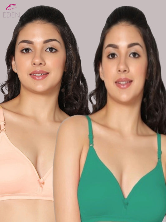 Wirefree Non Padded Cotton Medium Coverage Tshirt Bra Eden 02