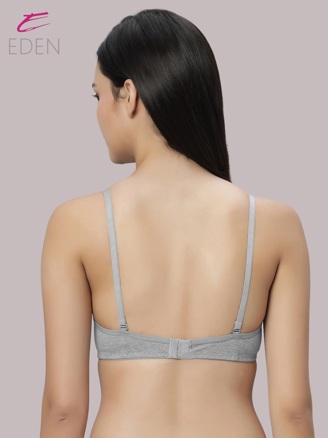 Lightly Padded, Non-Wired ,Simply Soft, T-Shirt Bra,Grey