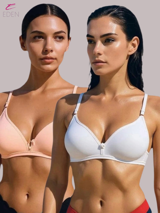 Wirefree, Non Padded, Cotton, Medium Coverage, Tshirt Bra ,White-Skin