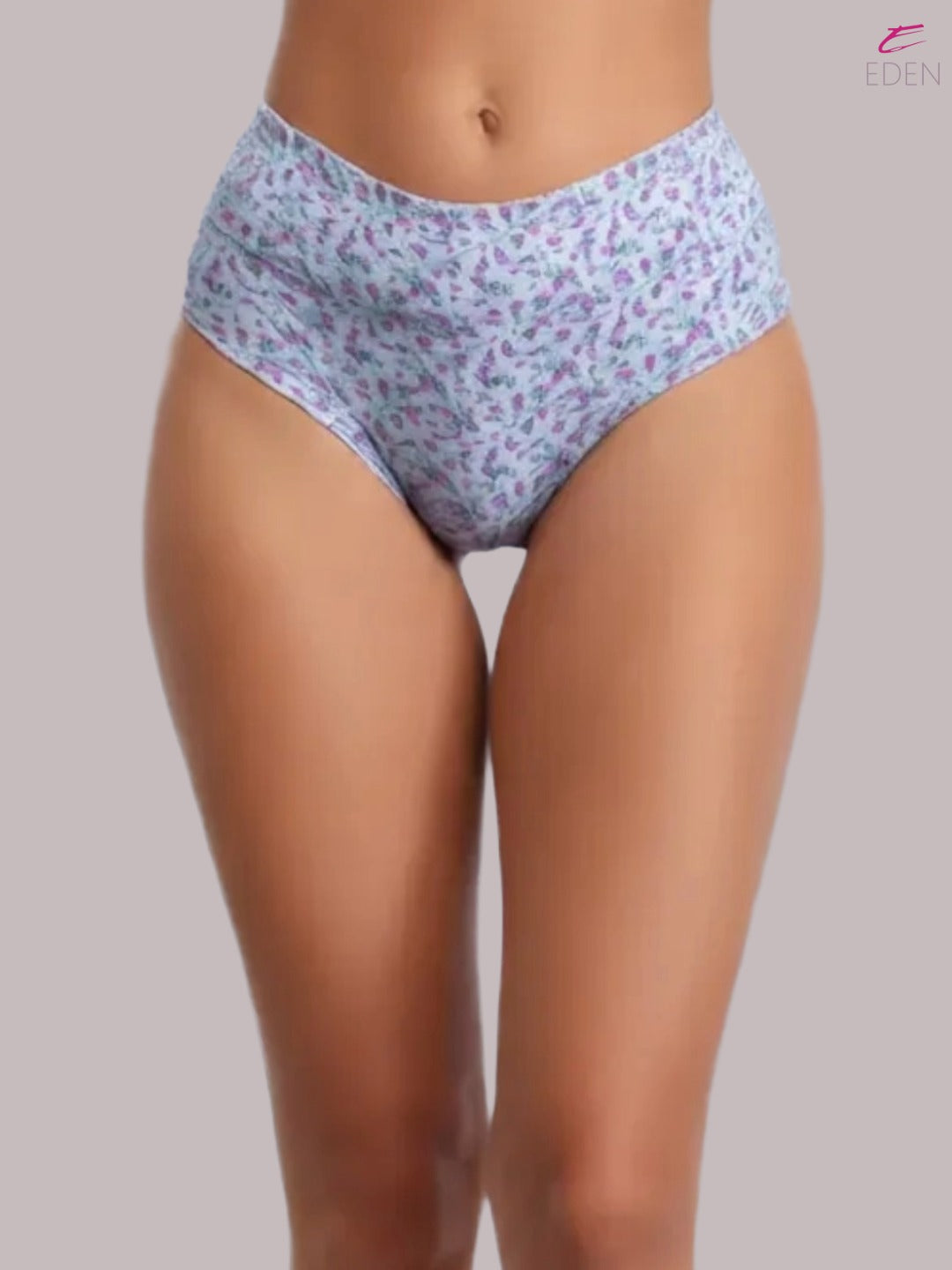 High Rise,Full Coverage,Tummy Tucker, Printed Panty, Inner Elastic,Broad Band,Lilac haze
