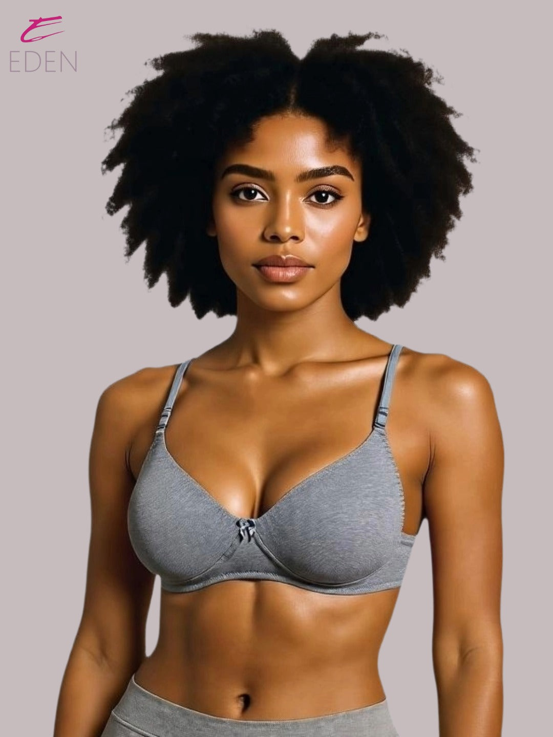 Wirefree ,Non Padded, Cotton ,Medium Coverage, Tshirt Bra ,Mgrey