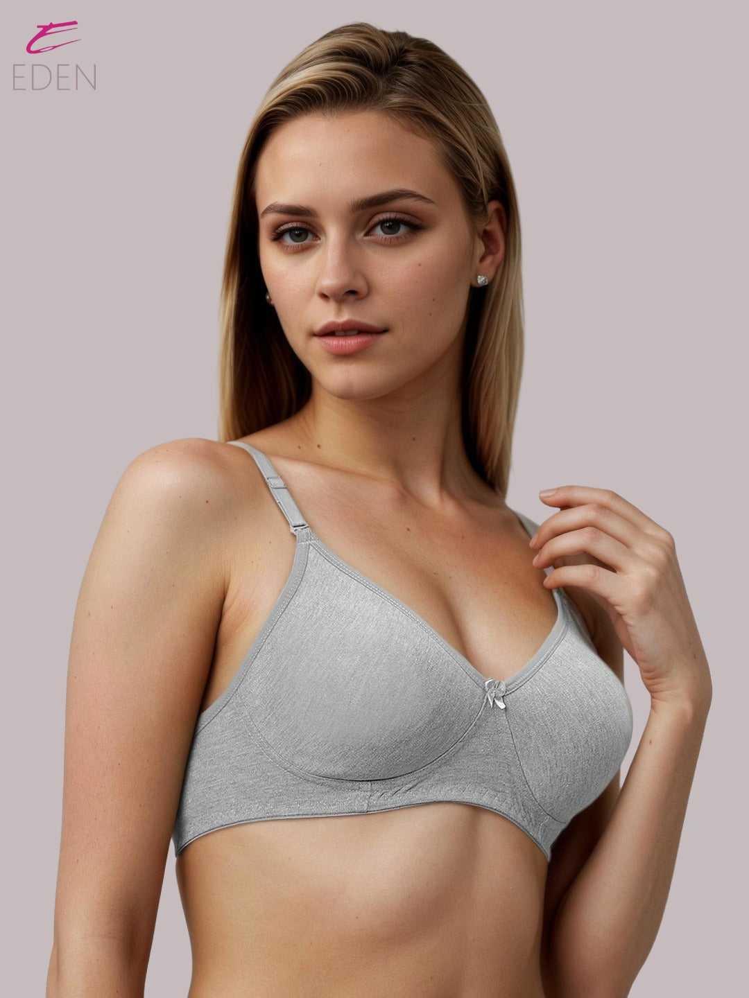 Lightly Padded, Non-Wired, Simply Soft, T-Shirt Bra ,Grey