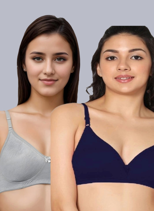 Eden02 Non Padded Medium Coverage Bra (Pack of 2)