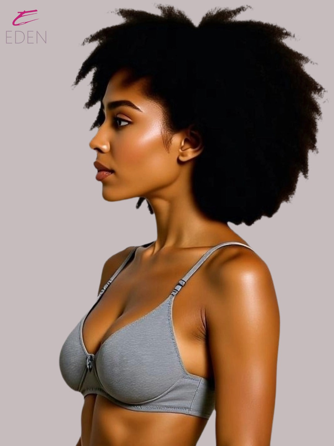 Wirefree ,Non Padded, Cotton ,Medium Coverage, Tshirt Bra ,Mgrey