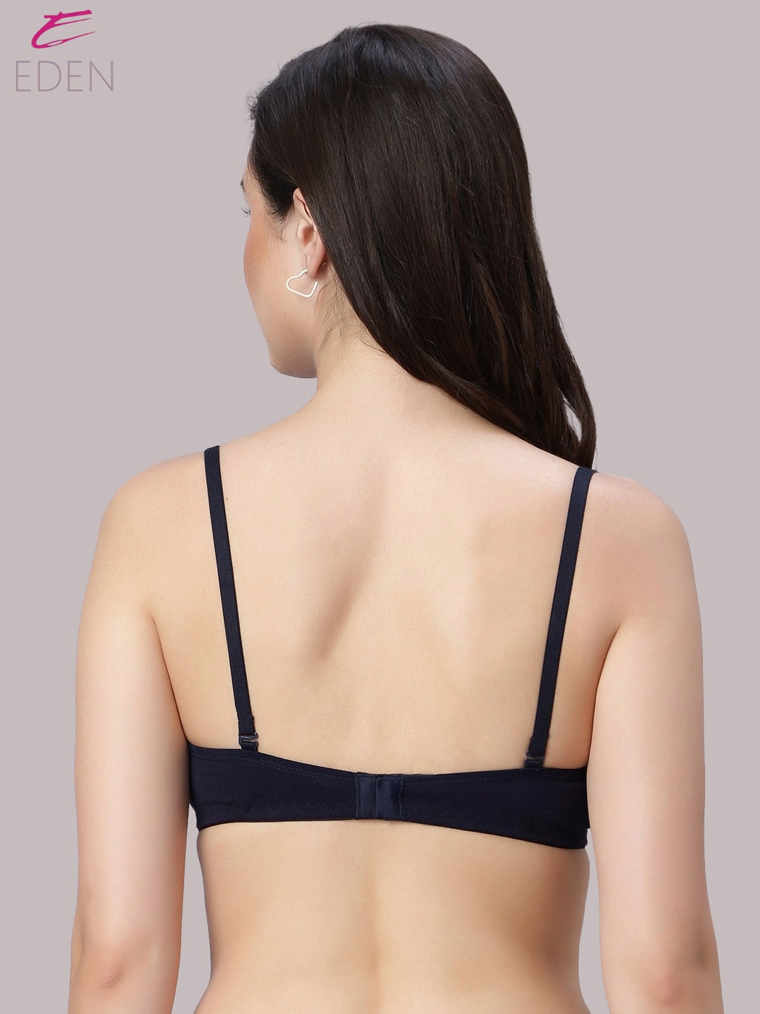 Wirefree ,Padded ,Plus Size, pc interlock, Medium Coverage, Tshirt Bra,Navyblue