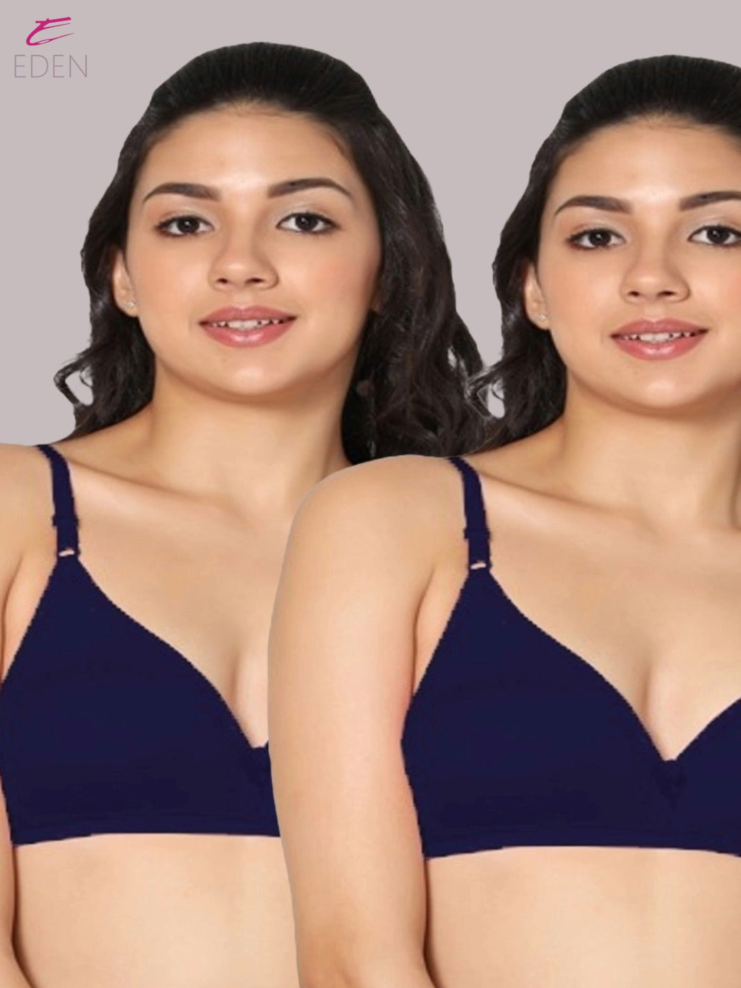 Wirefree, Non Padded, Cotton, Medium Coverage ,Tshirt Bra, Navyblue
