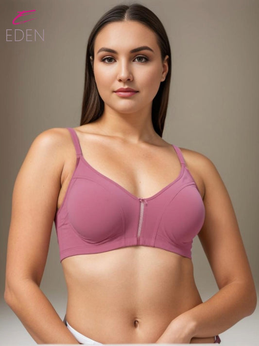 Non Padded, Plus Size, Super Combed, Cotton Stretch, Full Coverage ,Everyday Bra, Onionpink