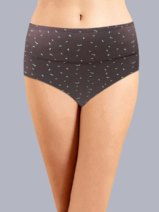 Eden High Rise Full Coverage Hipster Panty (Pack of 1) -Brown Printed