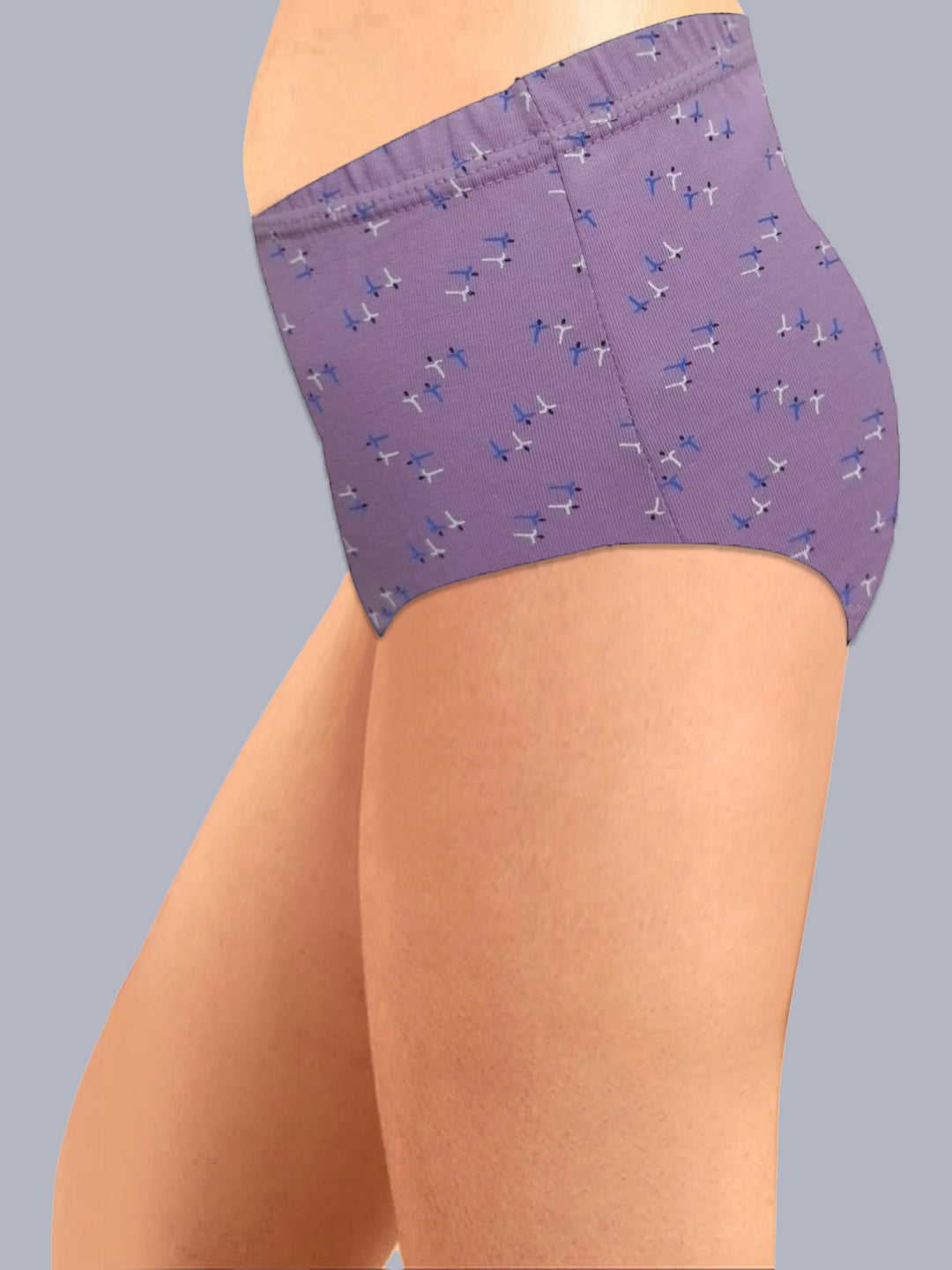 Eden Medium Rise Full Coverage Hipster Panty (Pack of 1) -Purple printed