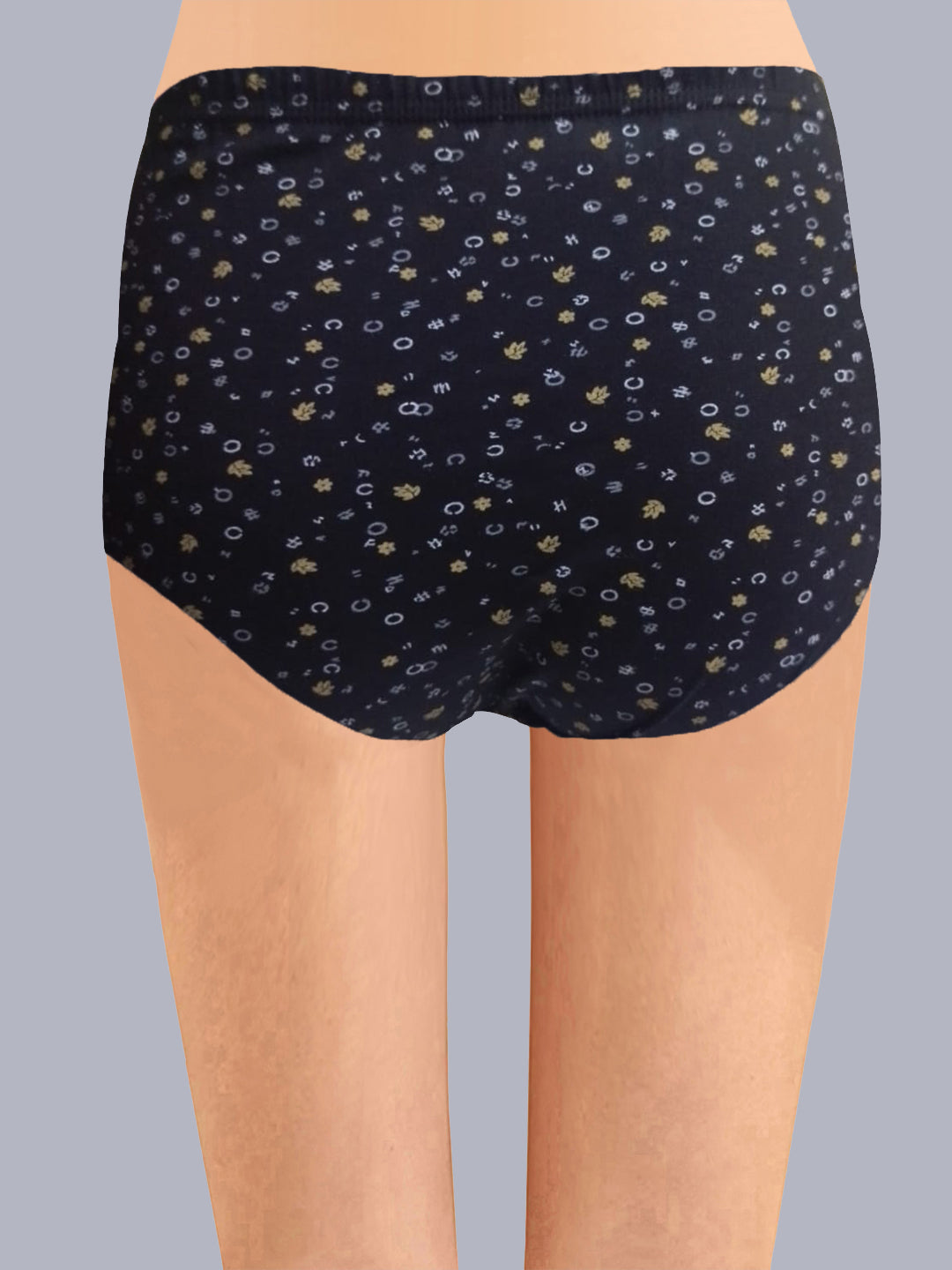 Eden Medium Rise Full Coverage Hipster Panty (Pack of 1) -Black printed