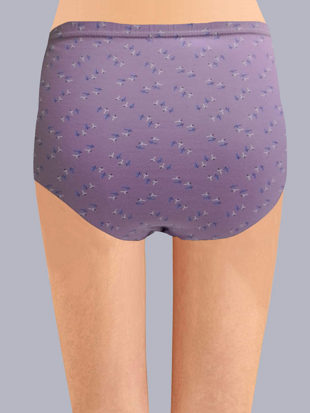 Eden Medium Rise Full Coverage Hipster Panty (Pack of 1) -Purple printed