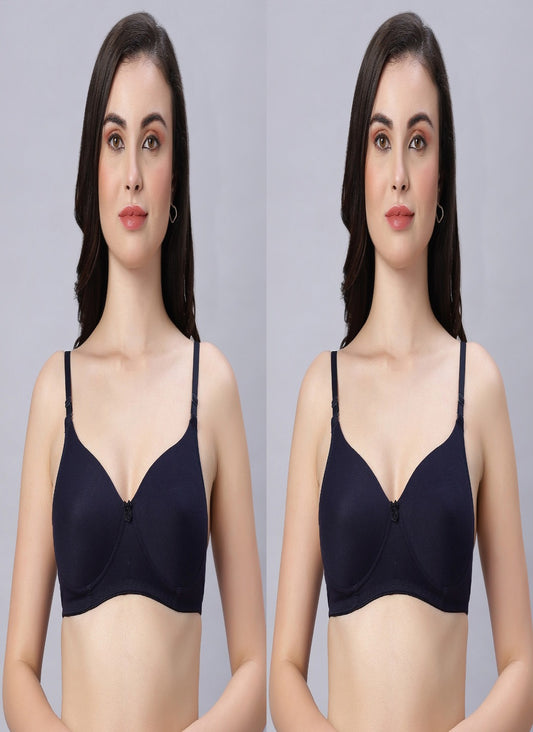 Eden102 Full Coverage Padded Bra Navy Blue color(pack of 2)