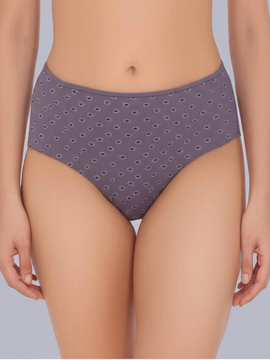 Eden Medium Rise Full Coverage Hipster Panty (Pack of 1) - Brown Printed