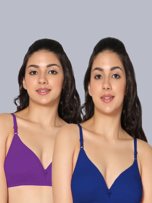 Eden02 Non Padded Medium Coverage Bra (Pack of 2)