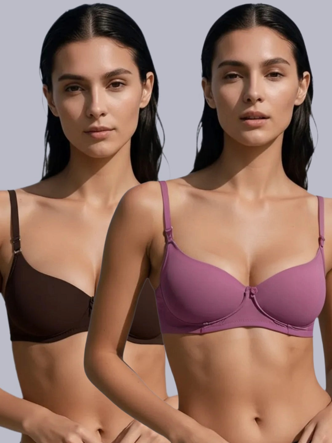 Wirefree, Padded, Plus Size, Cotton ,Medium Coverage ,Tshirt Bra, Eden 110,Mauve-Coffee