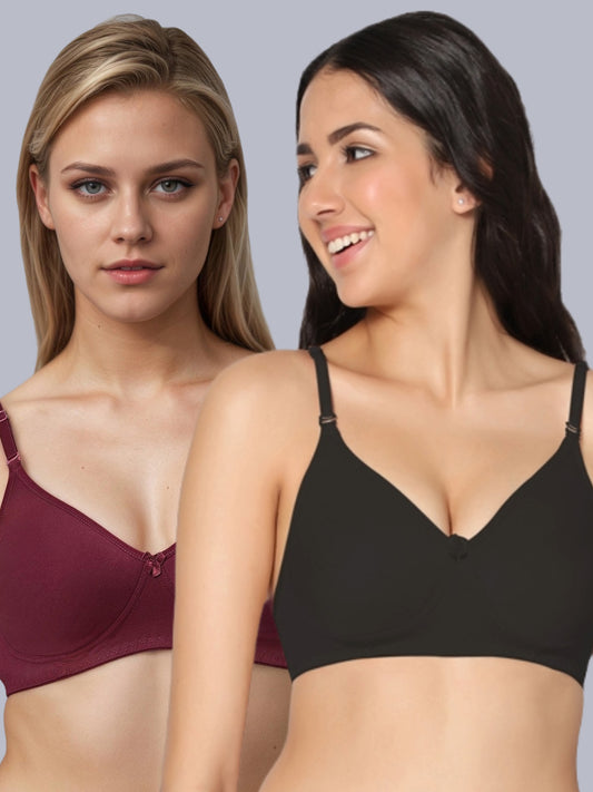 Eden01 Soft Padded Full Coverage Bra (Pack of 2)