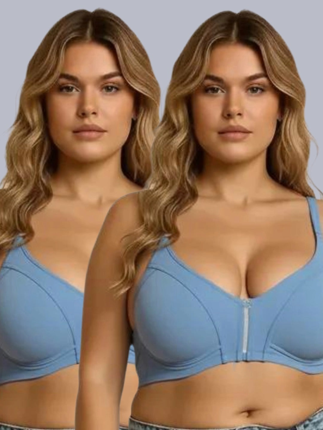 Eden,Plus Size ,Minimizer Bra ,Full Coverage ,Nonwired, Non Padded ,super support ,lacy bra,Icyblue,Pack of 2