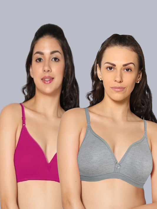 Eden02 Non Padded Medium Coverage Bra (Pack of 2)