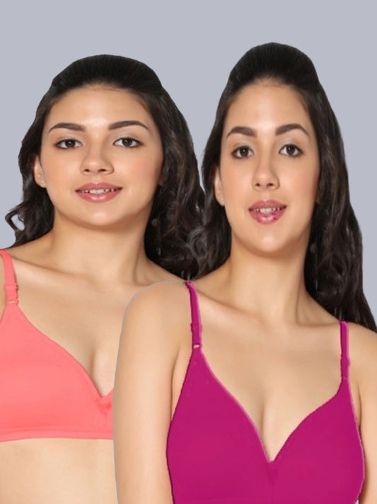Eden02 Non Padded Medium Coverage Bra (Pack of 2)