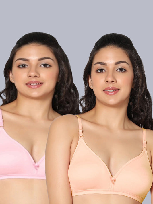 Eden02 Non Padded Medium Coverage Bra (Pack of 2)
