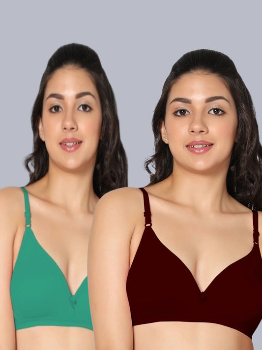 Eden02 Non Padded Medium Coverage Bra (Pack of 2)