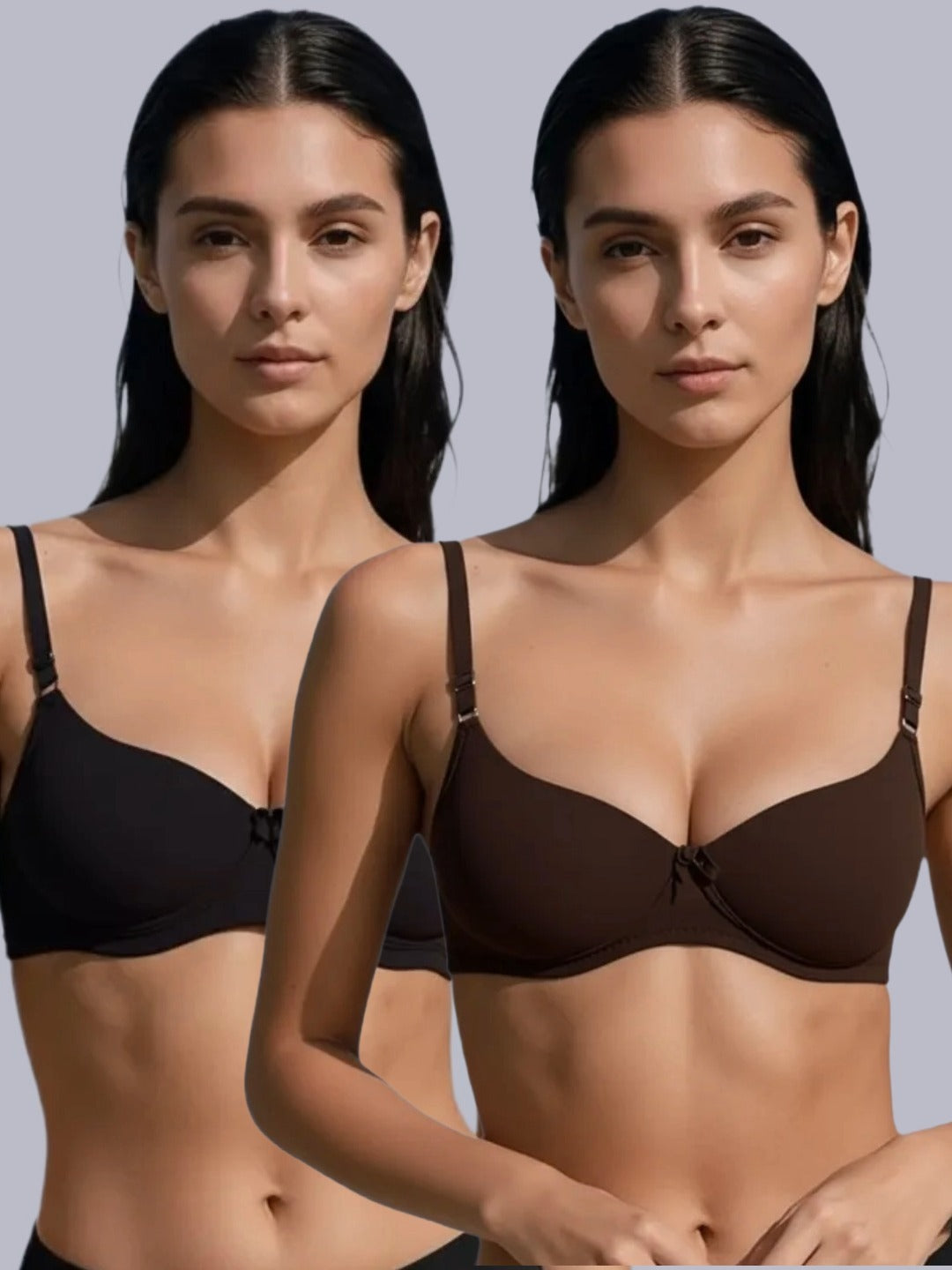 Wirefree, Padded, Plus Size, Cotton ,Medium Coverage ,Tshirt Bra, Eden 110,Black-Coffee