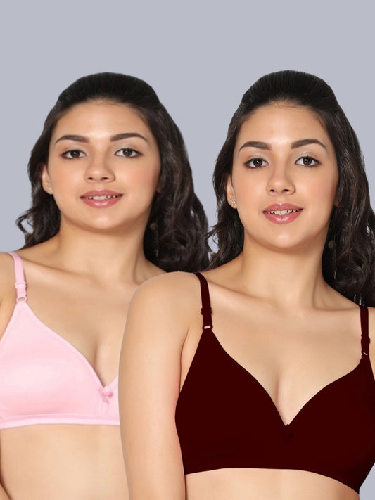 Eden02 Non Padded Medium Coverage Bra (Pack of 2)