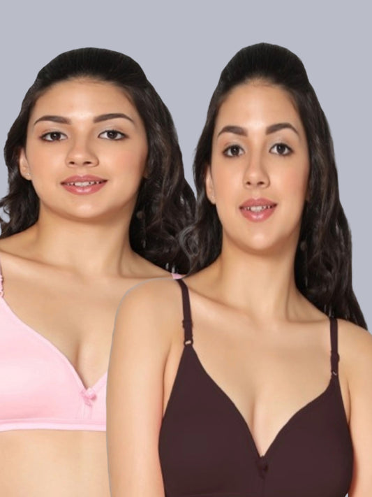 Eden02 Non Padded Medium Coverage Bra (Pack of 2)