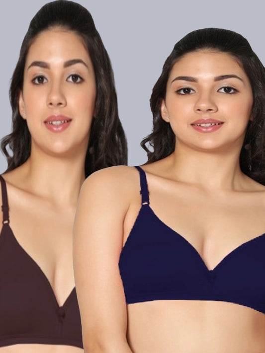 Eden02 Non Padded Medium Coverage Bra (Pack of 2)