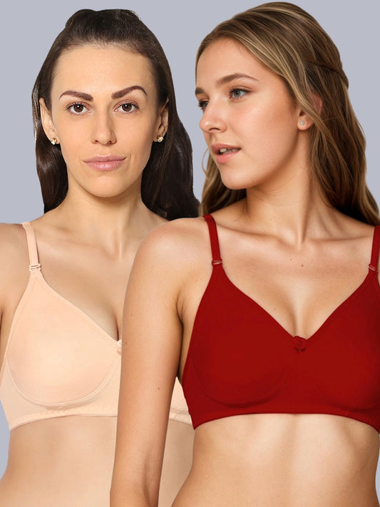 Eden101 Soft Padded Full Coverage Bra (Pack of 2)