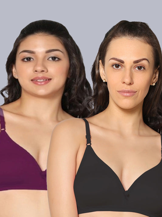 Eden02 Non Padded Medium Coverage Bra (Pack of 2)