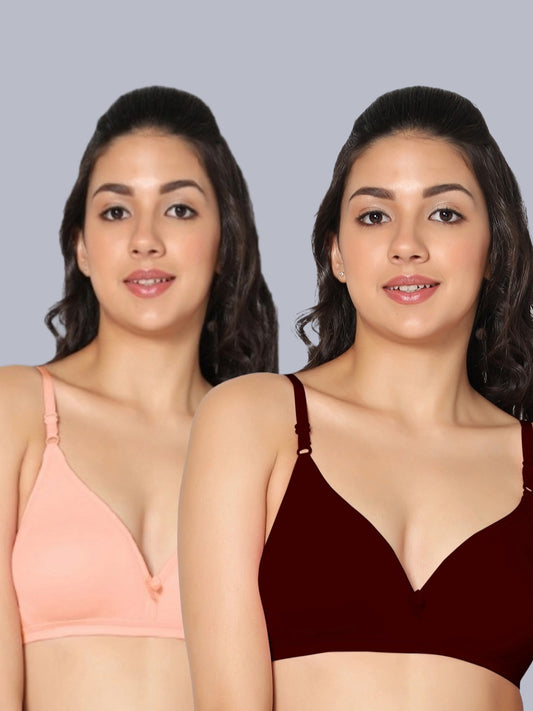 Eden02 Non Padded Medium Coverage Bra (Pack of 2)