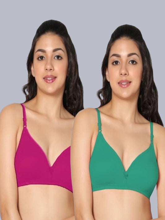 Eden02 Non Padded Medium Coverage Bra (Pack of 2)