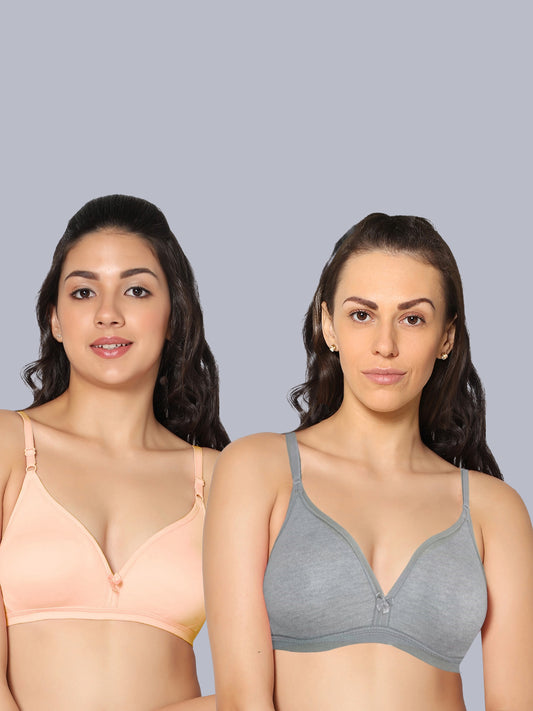 Eden02 Non Padded Medium Coverage Bra (Pack of 2)