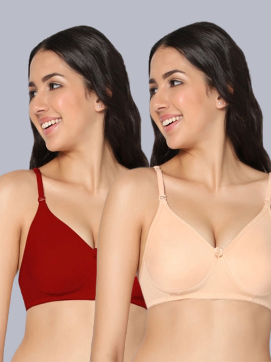 Eden01 Soft Padded Full Coverage T-Shirt Bra (Pack of 2)