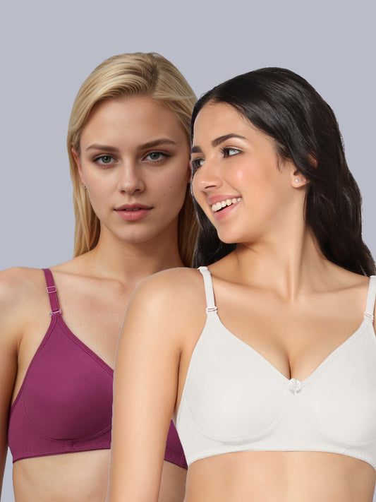 Eden01 Soft Padded Full Coverage Bra (Pack of 2)