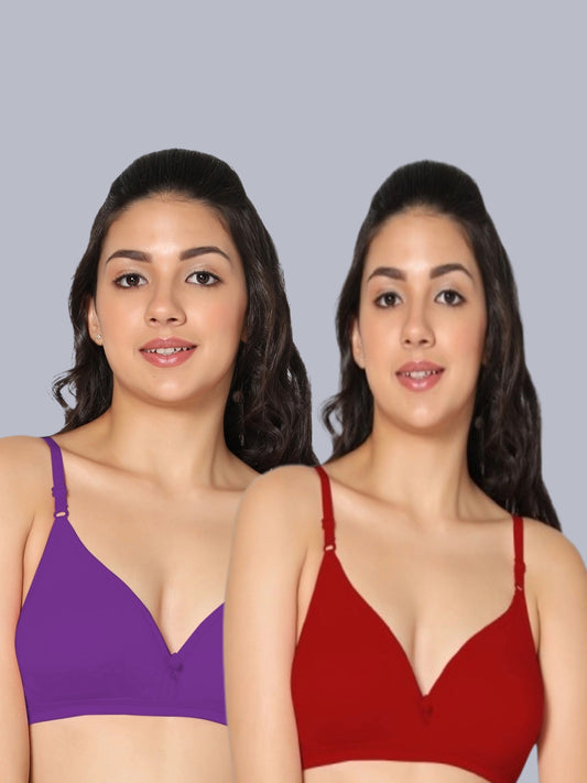 Eden02 Non Padded Medium Coverage Bra (Pack of 2)
