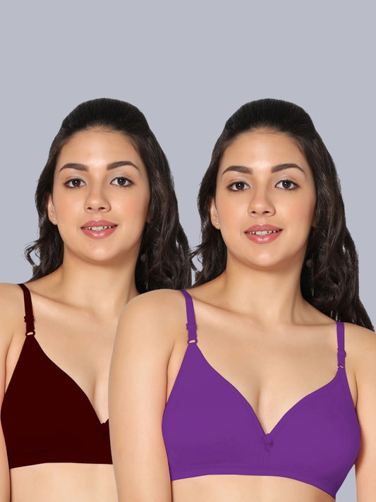 Eden02 Non Padded Medium Coverage Bra (Pack of 2)
