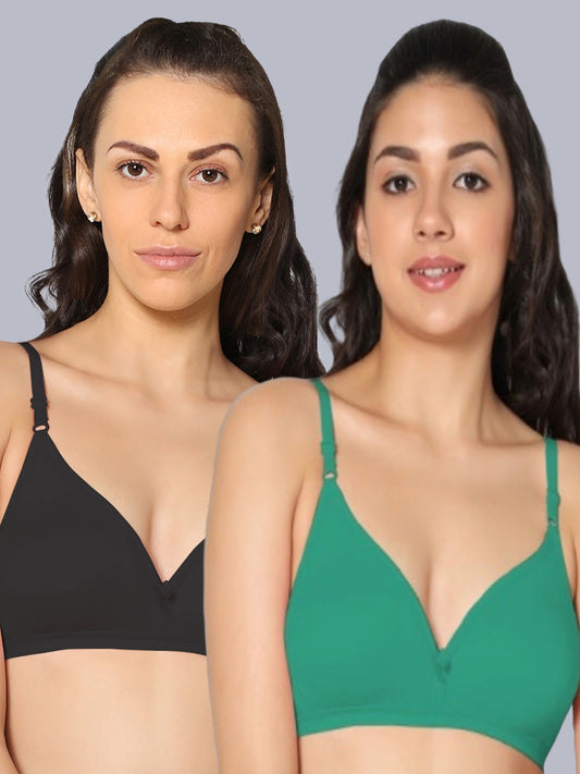 Eden02 Non Padded Medium Coverage Bra (Pack of 2)