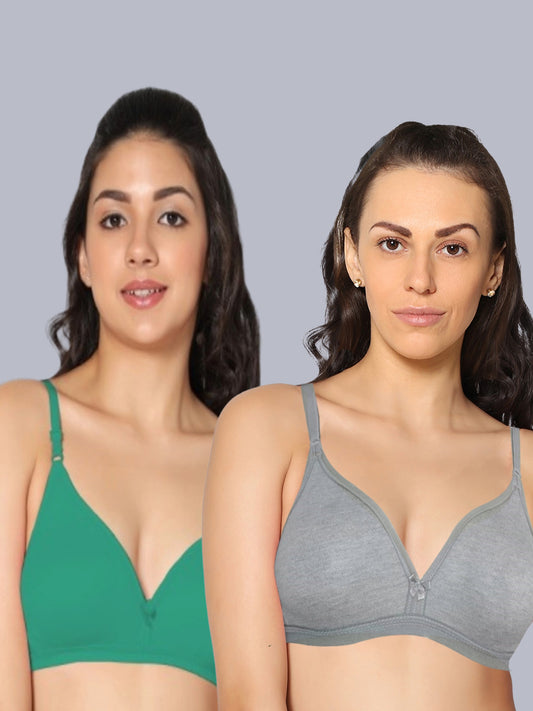 Eden02 Non Padded Medium Coverage Bra (Pack of 2)