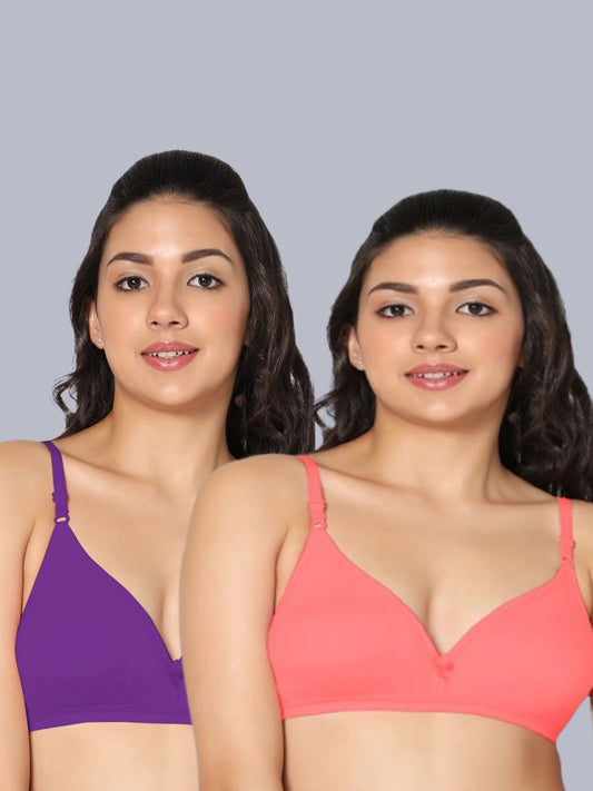 Eden02 Non Padded Medium Coverage Bra (Pack of 2)