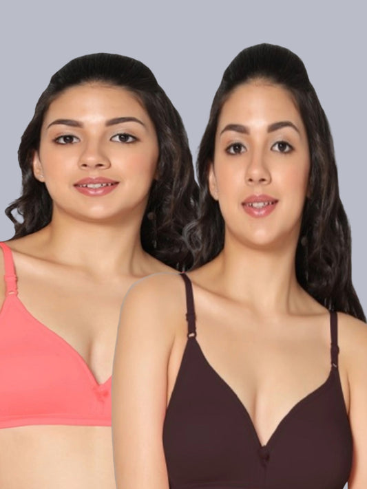 Eden02 Non Padded Medium Coverage Bra (Pack of 2)