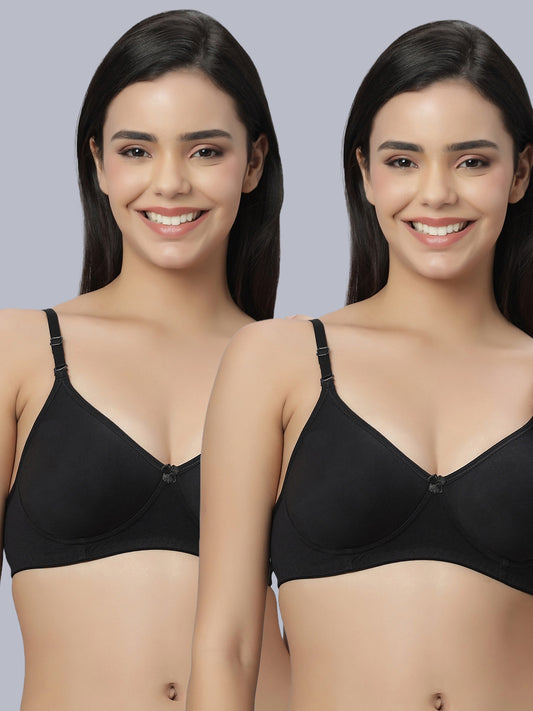 Eden101 Full Coverage Soft Padded Black color Bra (pack of 2)
