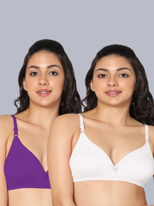 Eden02 Non Padded Medium Coverage Bra (Pack of 2)