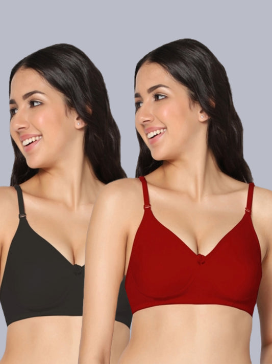 Eden01 Soft Padded Full Coverage Bra (Pack of 2)