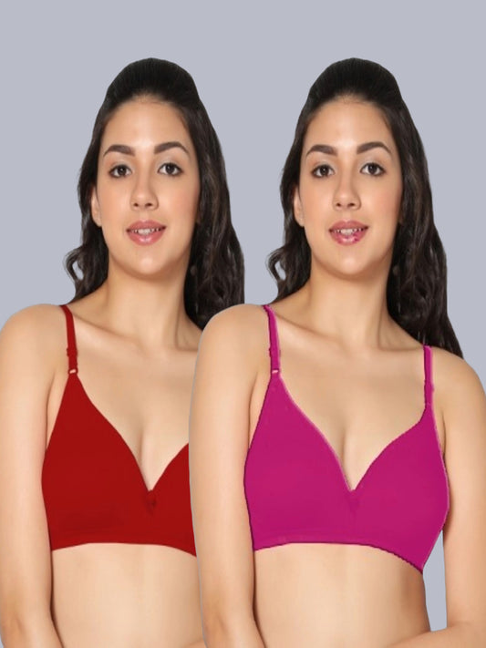 Eden02 Non Padded Medium Coverage Bra (Pack of 2)