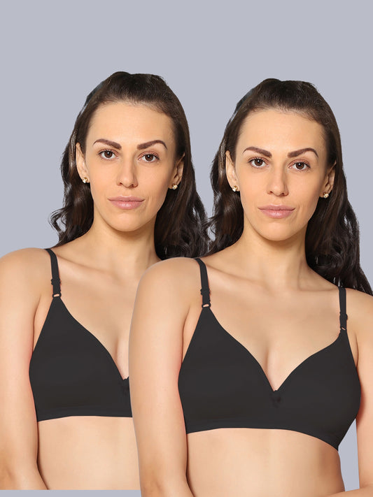 Eden02 Non Padded Medium Coverage Bra (Pack of 2)